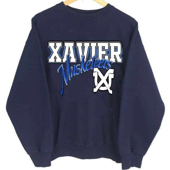 Xavier University Sweatshirt Shirt Xavier Musketeers Sweatshirt Shirt Retro - Picture 1 of 2